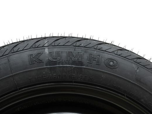 Запаска/Докатка 16 5* KIA K5 DL3 2019-2023 (диск J16х4T, ET30, PCD 5x114.3, DIA56.1 , шина KUMHO T125/80D 16 97M, Корея, 2020р.) 52910C2910, 52910C2910, A