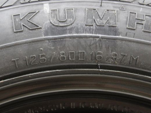 Запаска/Докатка 16 5* KIA K5 DL3 2019-2023 (диск J16х4T, ET30, PCD 5x114.3, DIA56.1 , шина KUMHO T125/80D 16 97M, Корея, 2020р.) 52910C2910, 52910C2910, A