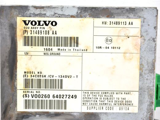 Аудіопідсилювач VOLVO S60 Y20 2013-2018 31489108, 31489108, A