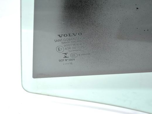 Скло дверей заднє ліве VOLVO S60 Y20 2013-2018 31385418, 31385418, B