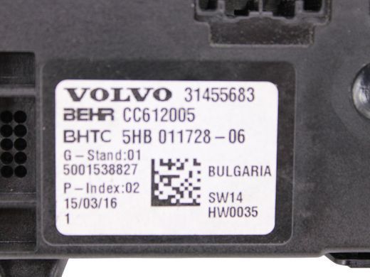 Блок управління пічкою/кліматконтролем VOLVO XC90 2015-2019 31455683, 31455683, A