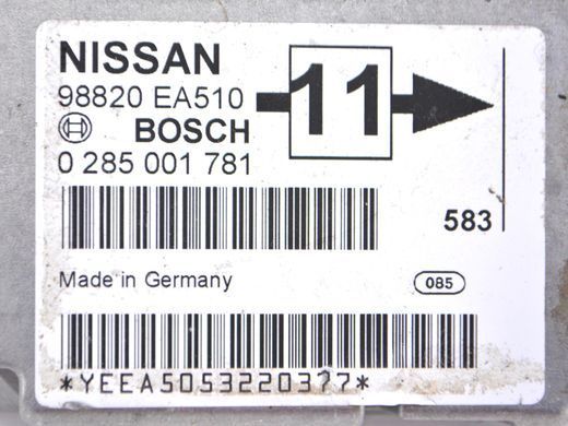 Блок управління AirBag NISSAN PATHFINDER R51 2005-2014 (0285001781) 98820EA510, 98820EA510, A
