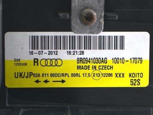 Фара права AUDI Q5 2008-2012 (ксенон, в зборі з блоком 8K0941597E) 8R0941030AG, 8R0941030AG, A