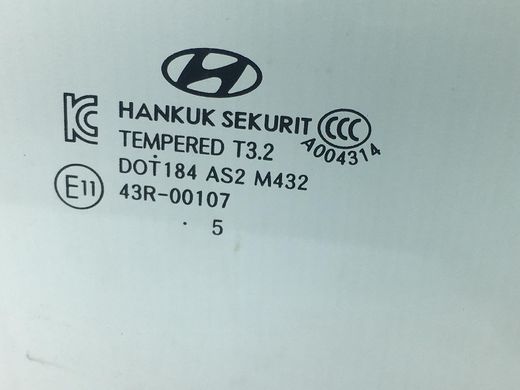 Стекло двери заднее правое HYUNDAI VELOSTER 2011-2018 83421-2V000, 83421-2V000, A