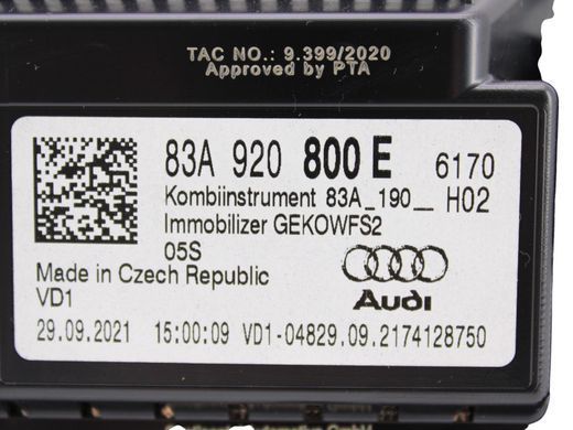 Панель приборов AUDI Q3 F3 2018-2025 83A920800E, 83A920800E, A