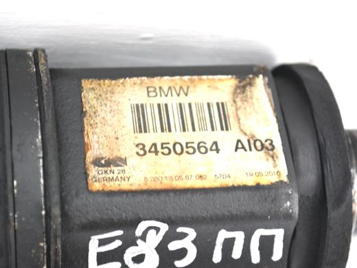 Привод передний правый BMW X3 E83 2006-2010 (27/30 , пошкоджена різьба) 31603450566, 31603450566, B