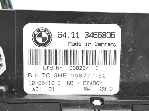 Блок управління пічкою/кліматконтролем BMW X3 E83 2006-2010 64113455805, 64113455805, A