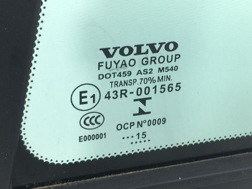 Скло дверей заднє ліве VOLVO S60 Y20 2013-2018 (глухе) 31385448, 31385448, A