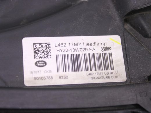 Фара передня права LAND ROVER DISCOVERY L462 2017-2020 (HY3213W029FA) LR085641, LR085641, A