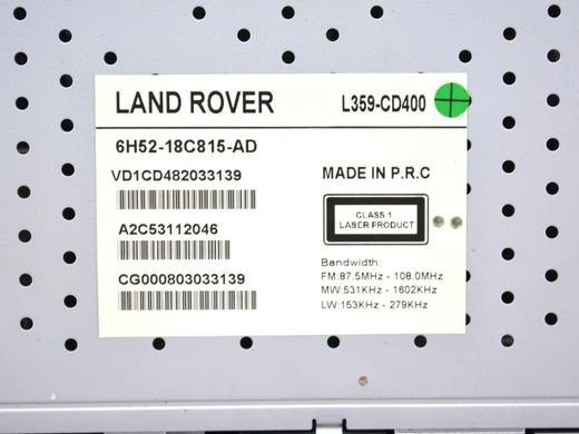 Автомагнітола LAND ROVER FREELANDER 2 L359 2006-2010 6H52-18C815-AD, 6H52-18C815-AD, A