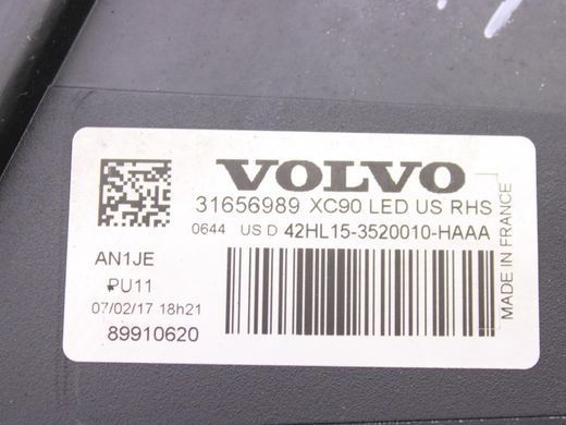 Фара передня права VOLVO XC90 2015-2019 31446727, 31446727, A