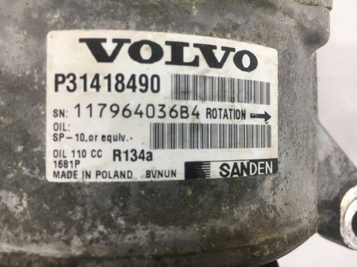 Компрессор кондиционера VOLVO XC70 P24 2016-2022 31418490, 31418490, A