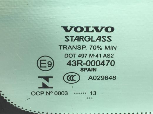 Стекло в кузов заднее левое VOLVO XC60 2008-2013 31298058, 31298058, A