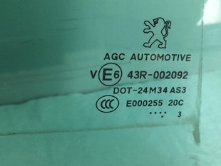 Стекло двери заднее правое PEUGEOT 5008 2009-2016 9204S4, 9204S4, A