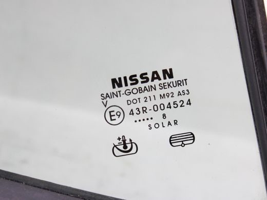 Стекло двери заднее правое NISSAN NAVARA D40 2005-2010 82262EB320, 82262EB320, A