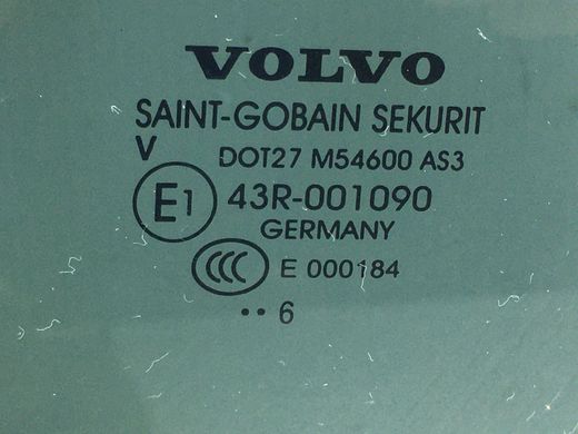 Скло дверей заднє праве VOLVO XC60 2013-2017 30745622, 30745622, A